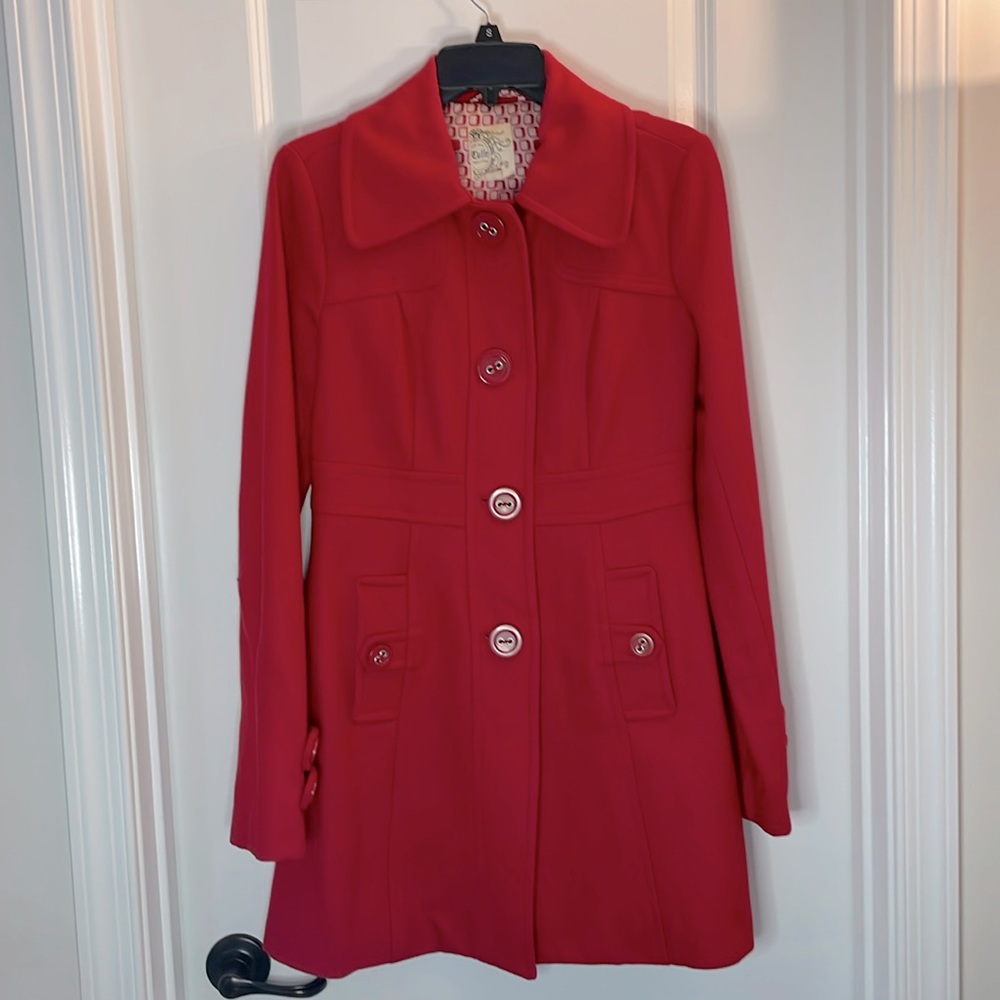 Women’s small red pea coat